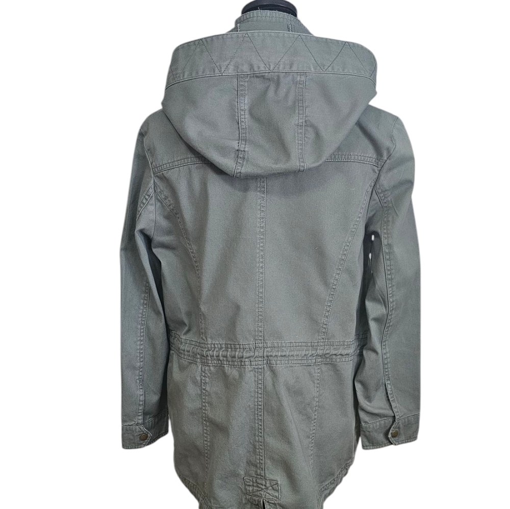STYLE & CO Women's Army Green Utility Jacket with Removal Hood LP - Picture 4 of 7